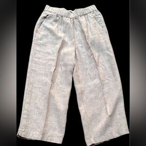 New Linen Wide-Leg Cynthia Rowley Pants in Light Tan Size M